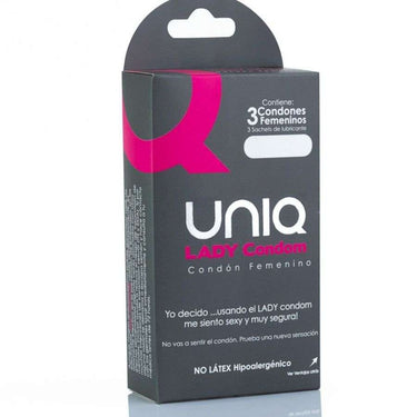 Preservativo Femminile Lubrificato con Bolle d'Aria e Pizzo Elegante - Confezione da 3